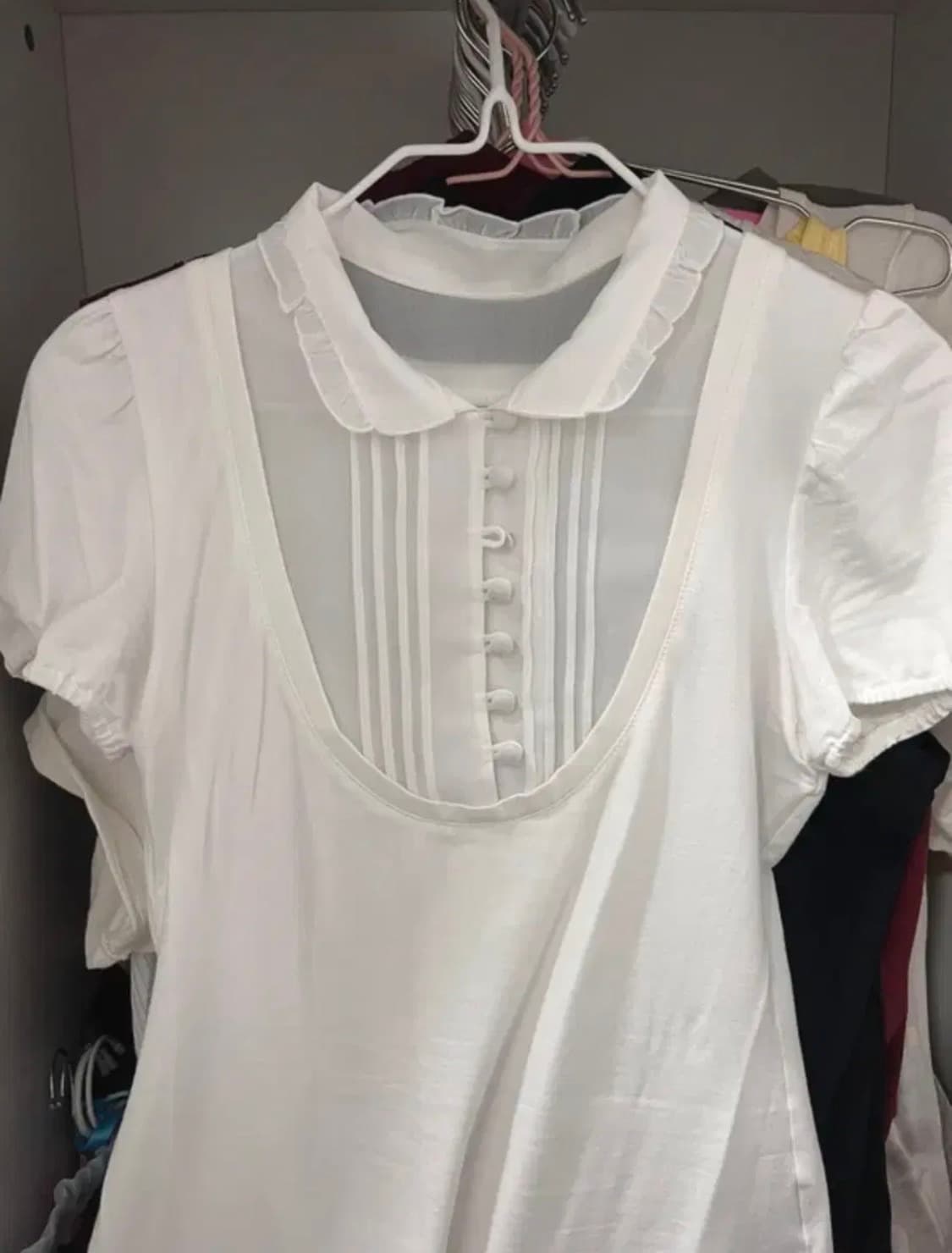 흐프이 리리우 Tuck Blouse Mini Dress (White) 상품이미지2