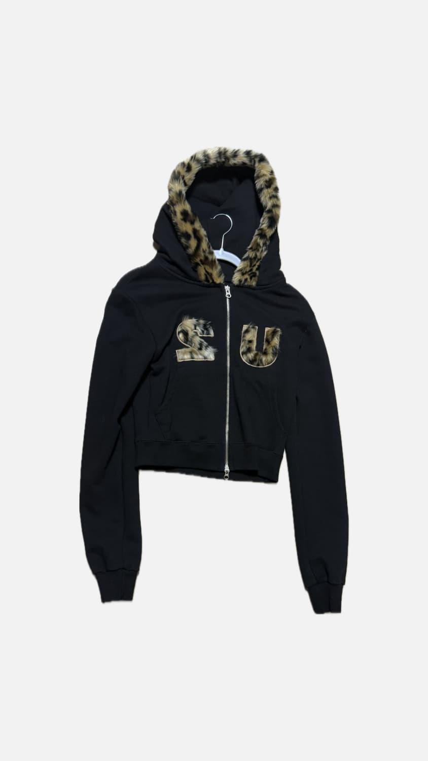 레오파드 슬림핏 후드집업 상품이미지1