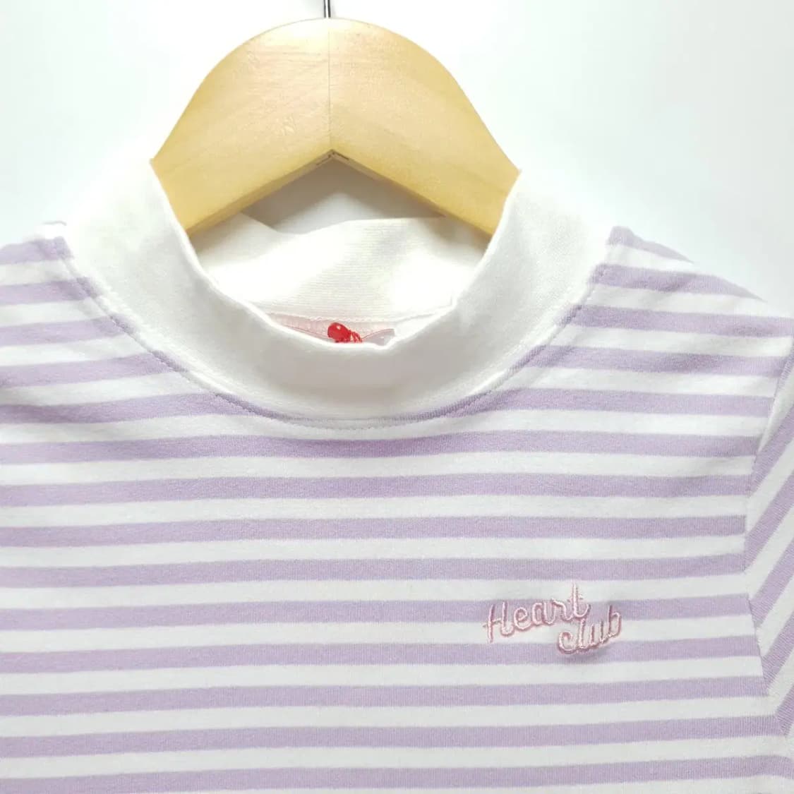 하트클럽 스트라이프 반팔 크롭티 _H104 상품이미지2