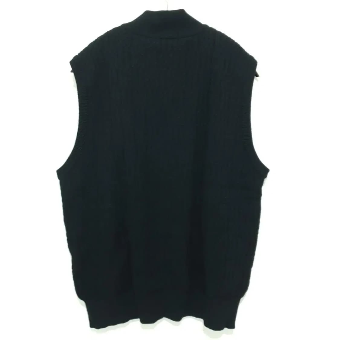 블랙 앤 화이트 반집업 울 니트 조끼 110_i797 상품이미지6