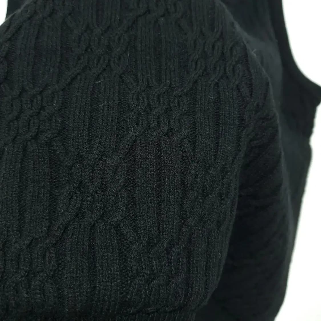 블랙 앤 화이트 반집업 울 니트 조끼 110_i797 상품이미지7