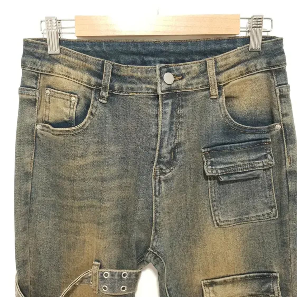 여성 포켓 버클 포인트 데님 부츠컷 데님 팬츠 XL_M0234 상품이미지2