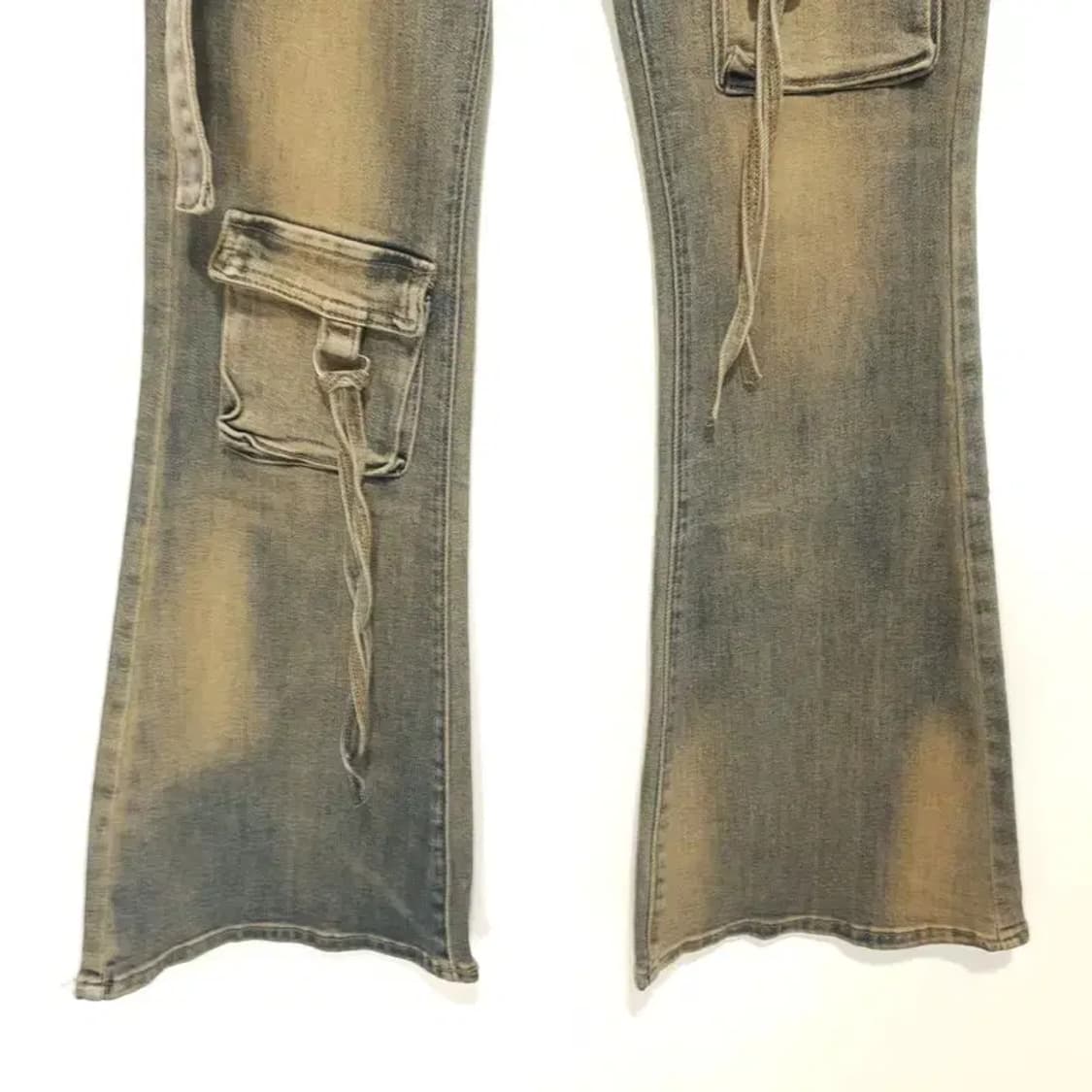 여성 포켓 버클 포인트 데님 부츠컷 데님 팬츠 XL_M0234 상품이미지4