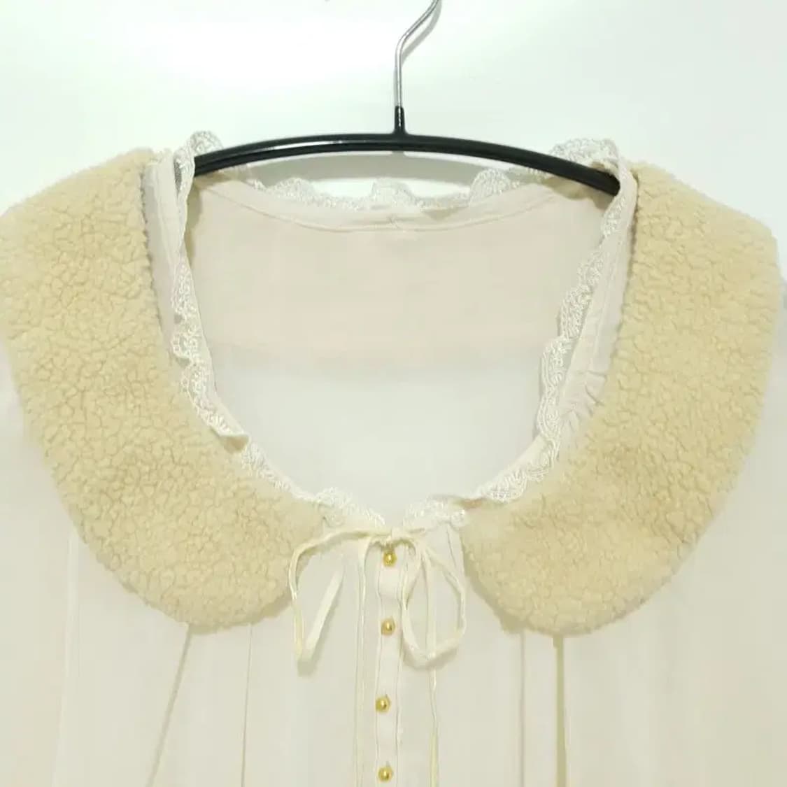 FRANCHE LIPPEE JP 양털 카라 시스루 블라우스 M_M0265 상품이미지2