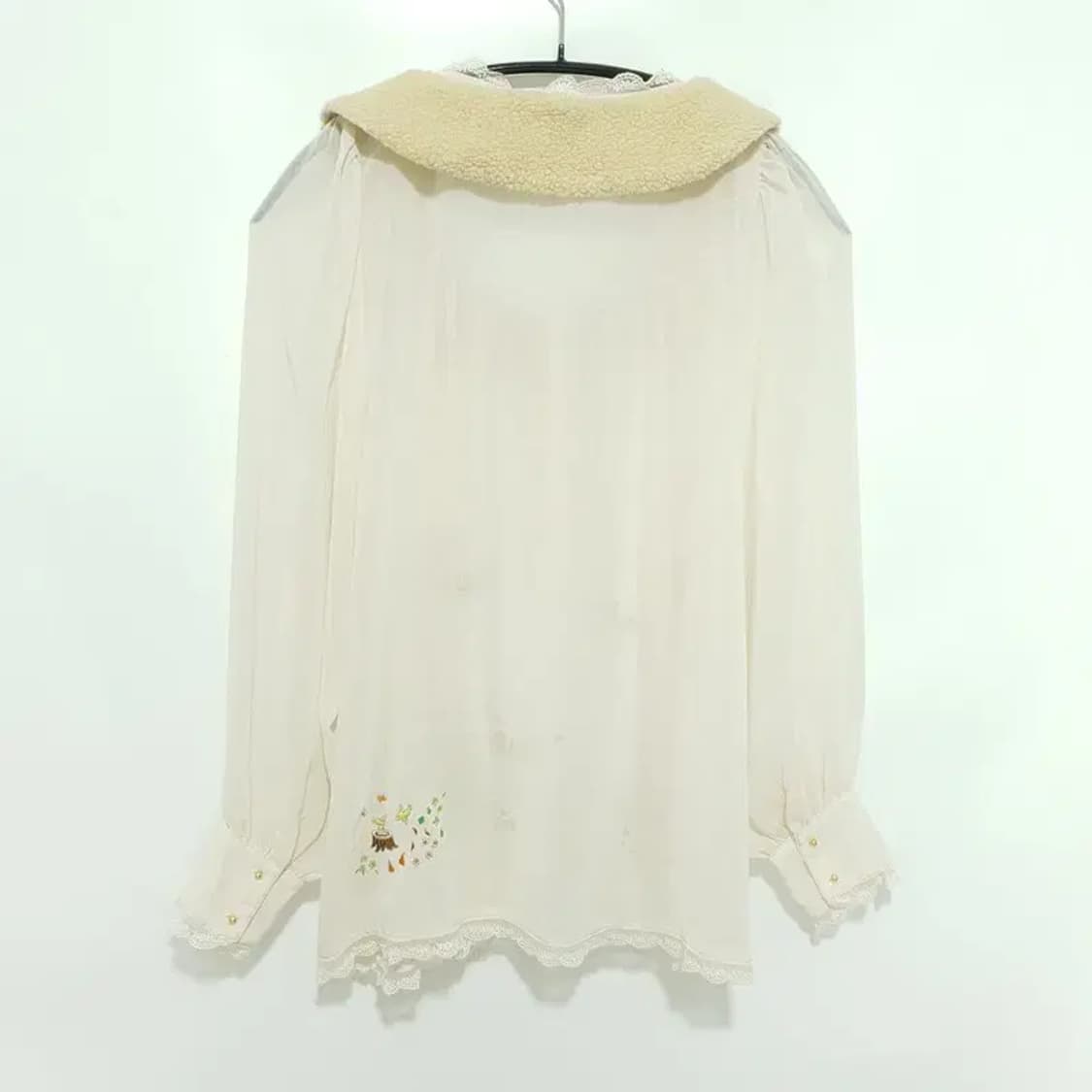 FRANCHE LIPPEE JP 양털 카라 시스루 블라우스 M_M0265 상품이미지7