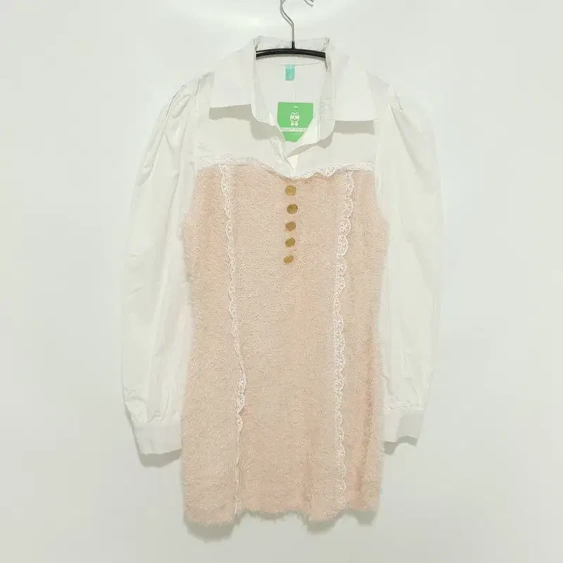 오픈카라 앙고라 레이어드 원피스 F_M0278 상품이미지1