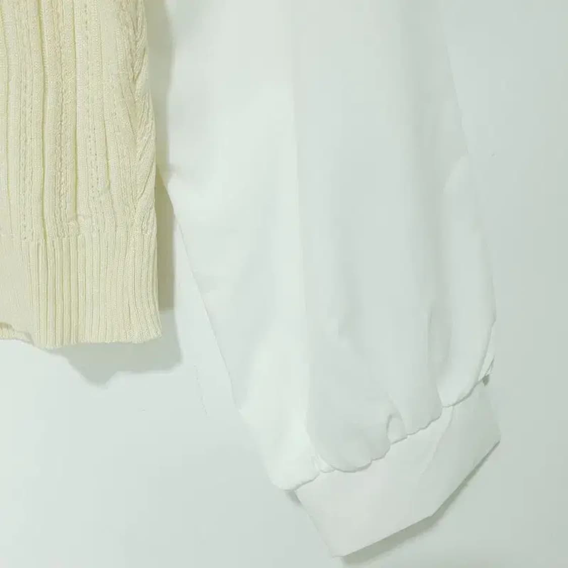 니트 배색 블라우스 F_M0270 상품이미지4
