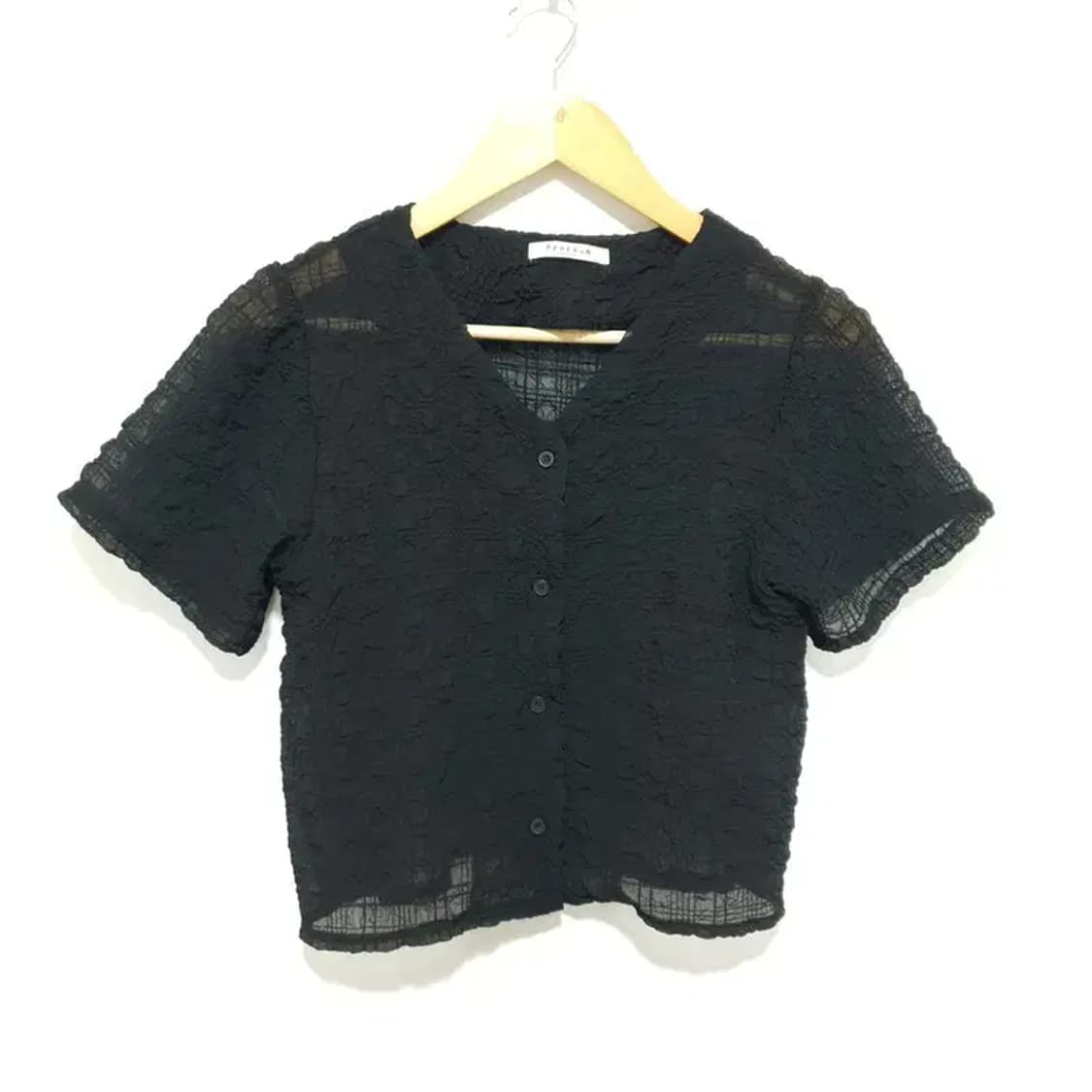 시스루 엠보 블라우스 F_S0399 상품이미지1