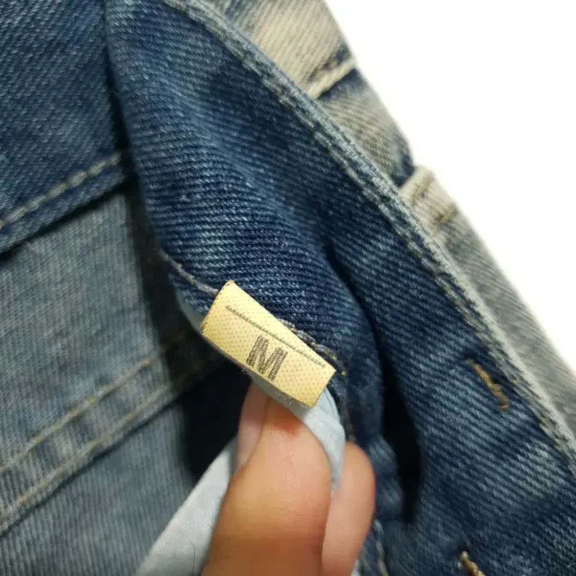 언발 테슬 데미지 워싱 데님 숏 팬츠 M_S0671 상품이미지9