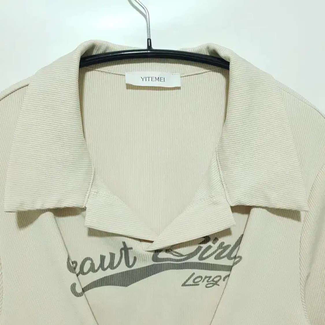 오픈카라 코르셋 크롭 티 XL_M0572 상품이미지2