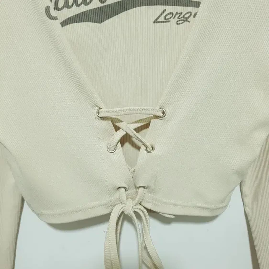 오픈카라 코르셋 크롭 티 XL_M0572 상품이미지3