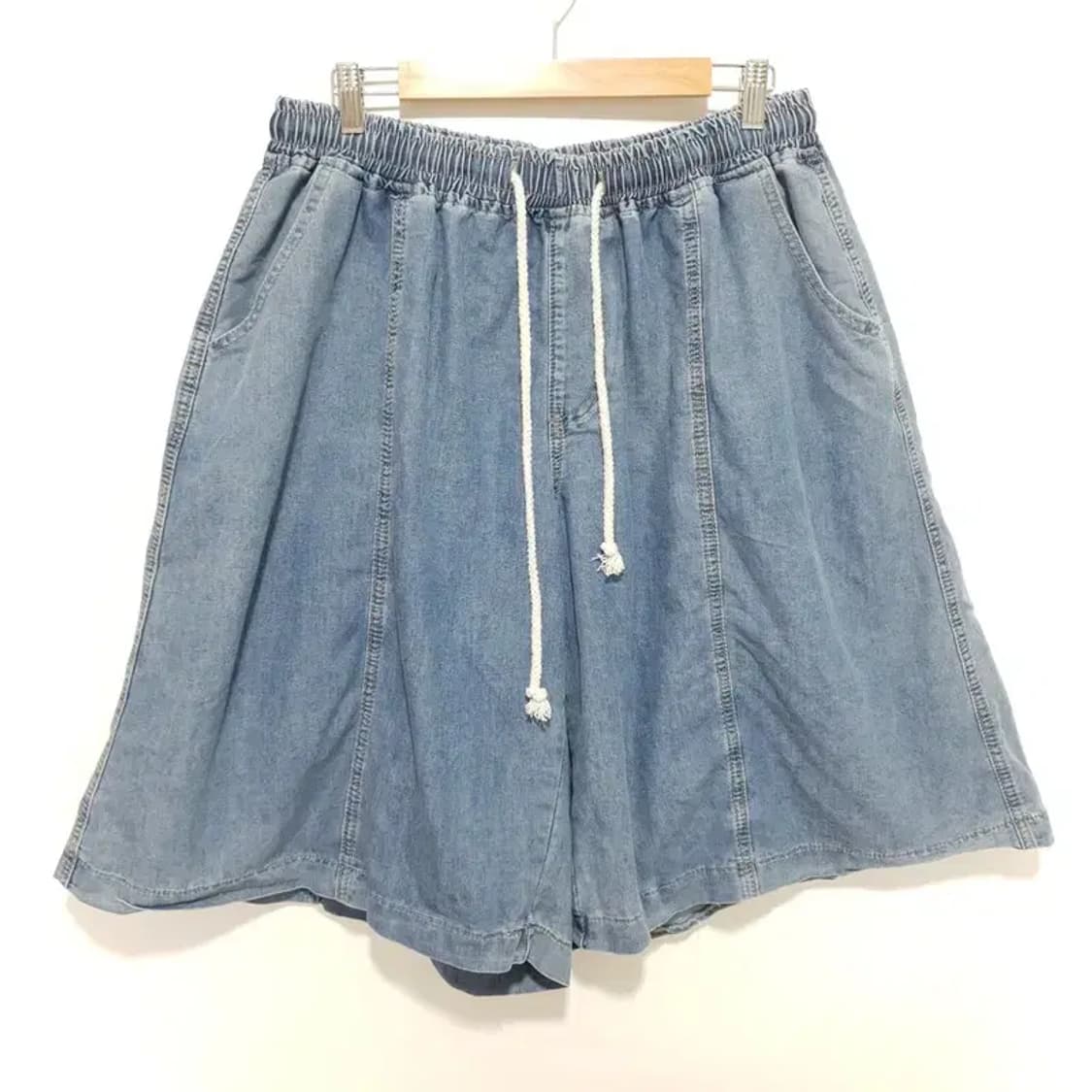 밴딩 데님 반바지 1XL_S0720 상품이미지1