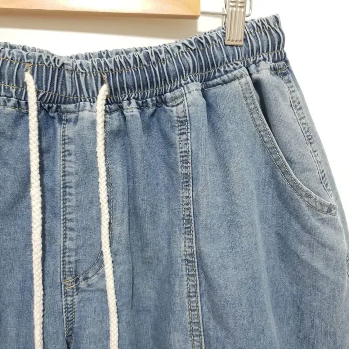밴딩 데님 반바지 1XL_S0720 상품이미지2