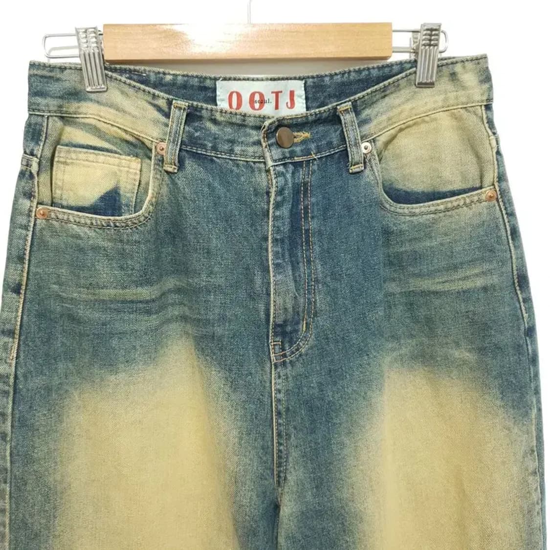 OOTJ 여성 워싱 와이드 데님 팬츠 M_M0720 상품이미지2