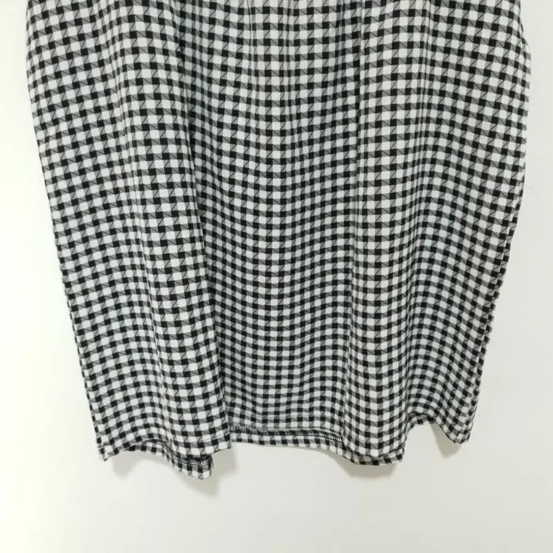 스퀘어넥 민소매 체크 블라우스 F_S0806 상품이미지4