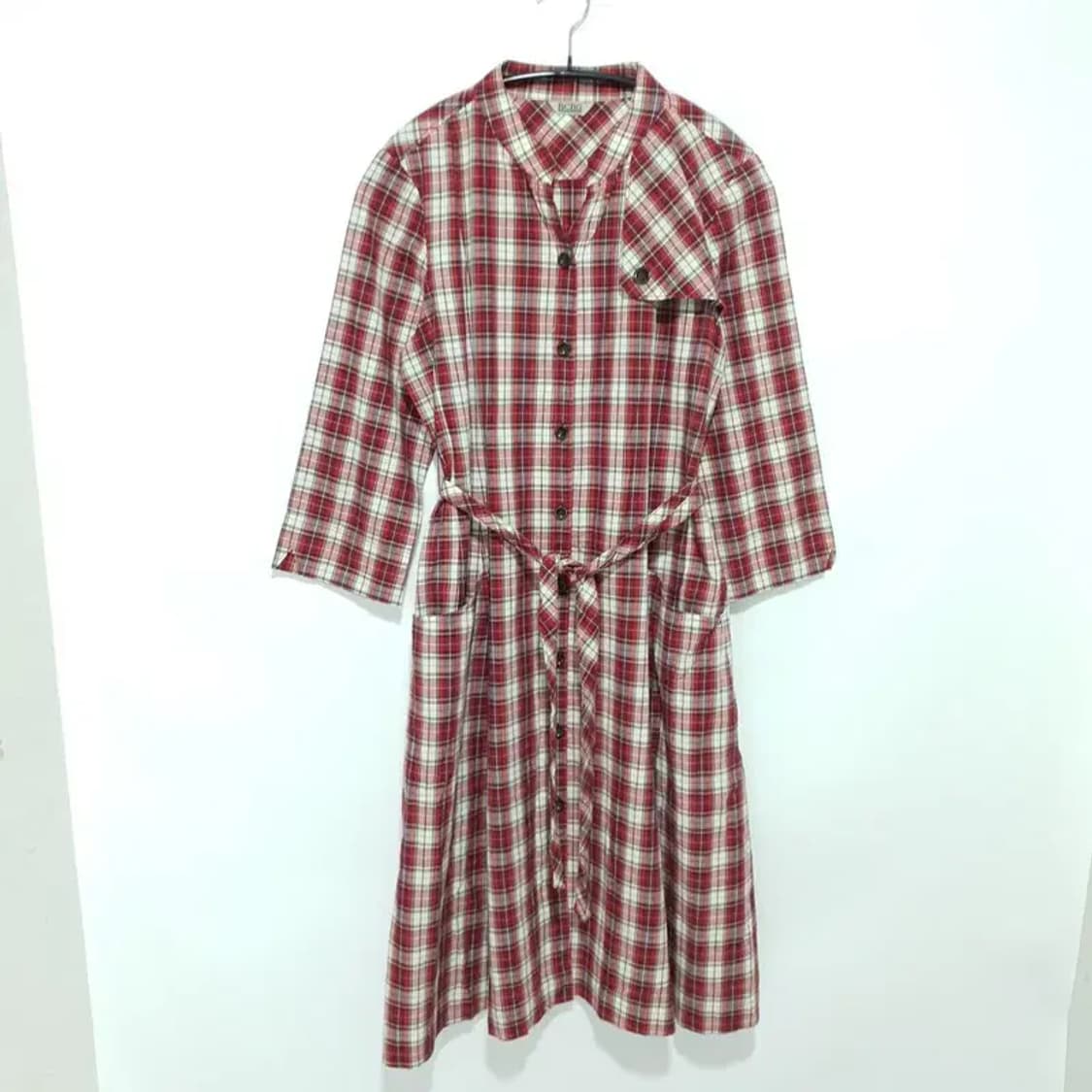 BCBG 7부 체크 셔츠 롱 원피스 91-98-165_S0829 상품이미지1