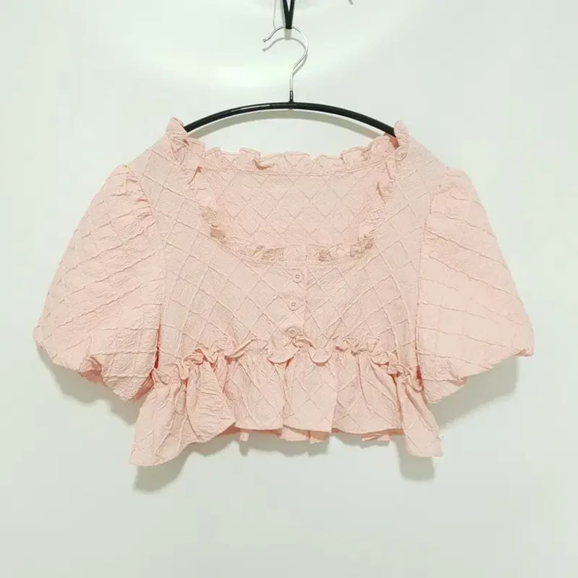 퍼프소매 크롭 블라우스 F_S0859 상품이미지1