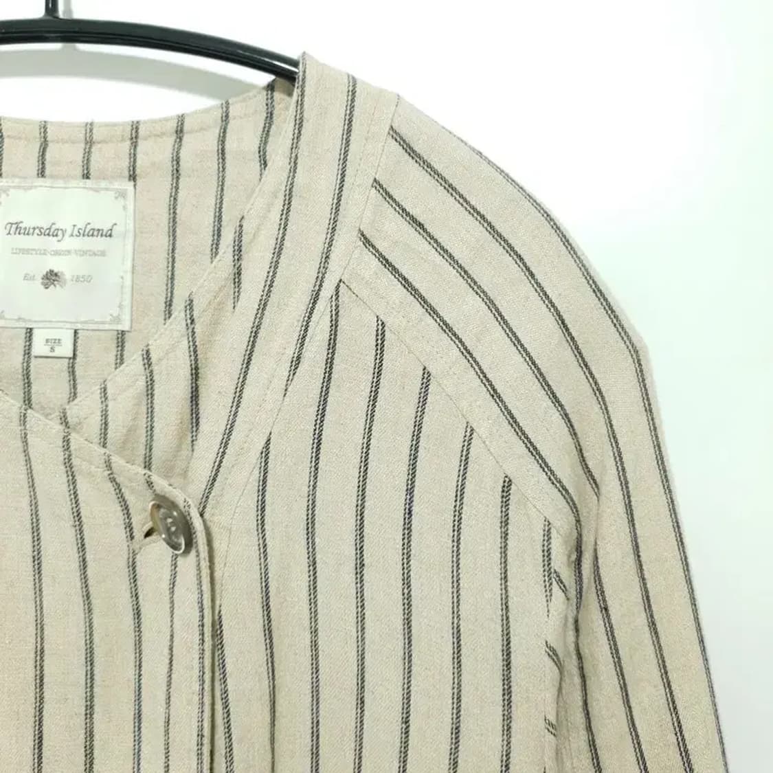 써스데이아일랜드 스트라이프 린넨 자켓 S_M0930 상품이미지3