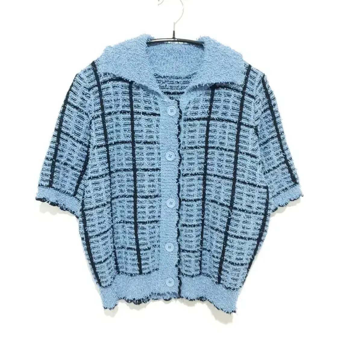 반팔 카라 니트 가디건 L_S1023 상품이미지1