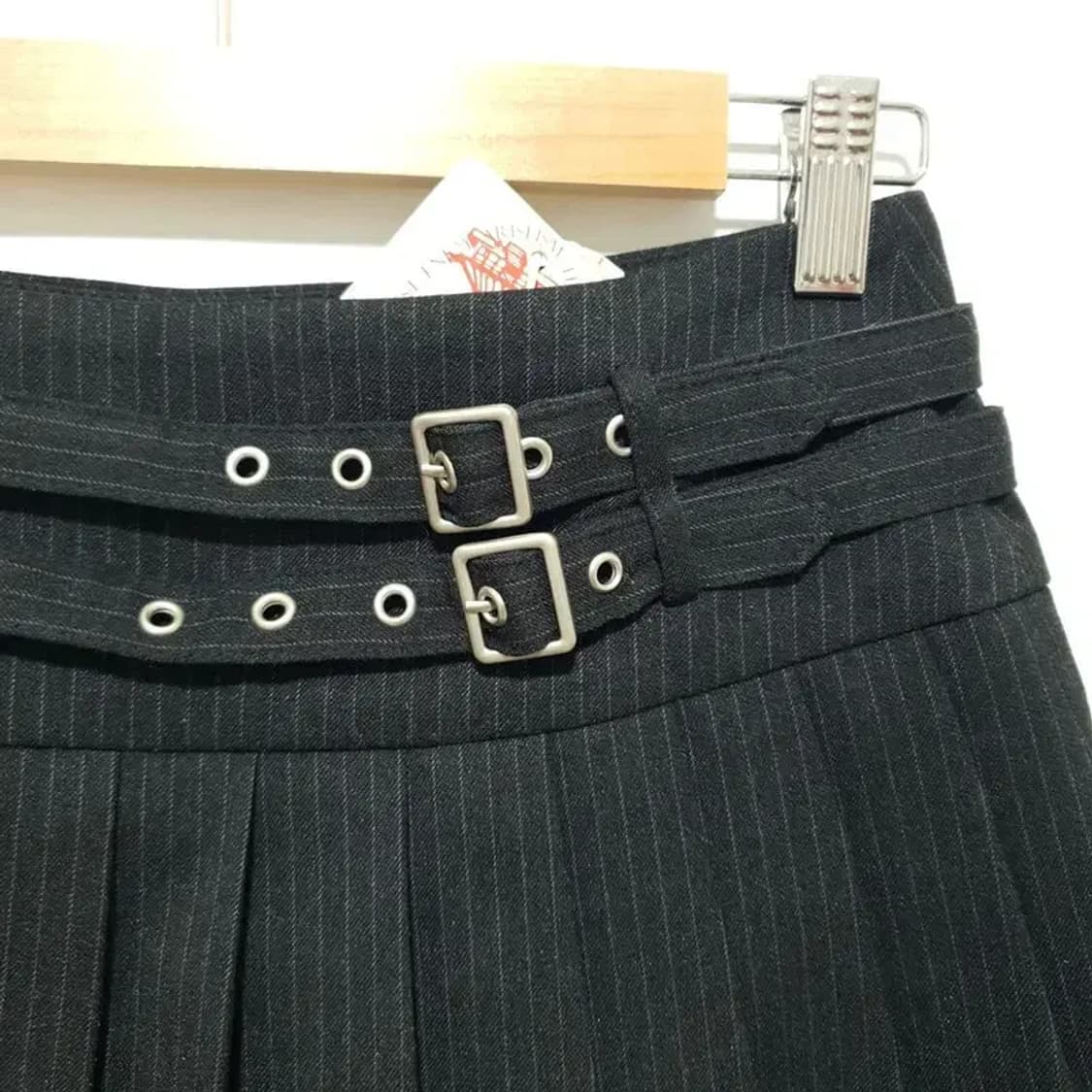 ARISEISM 스트라이프 벨티드 플리츠 스커트 S_M1012 상품이미지2