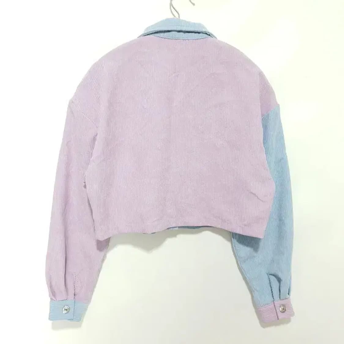 배색 코듀로이 크롭 자켓 XS_M0996 상품이미지4