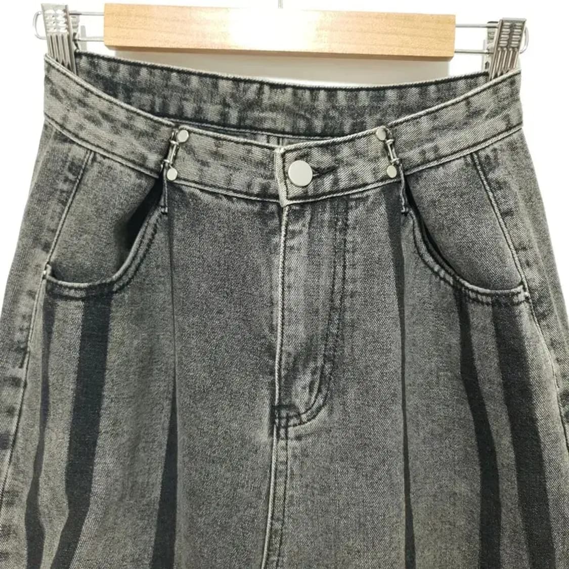 여성 스트라이프 워싱 데님 팬츠 M 27_M1047 상품이미지3