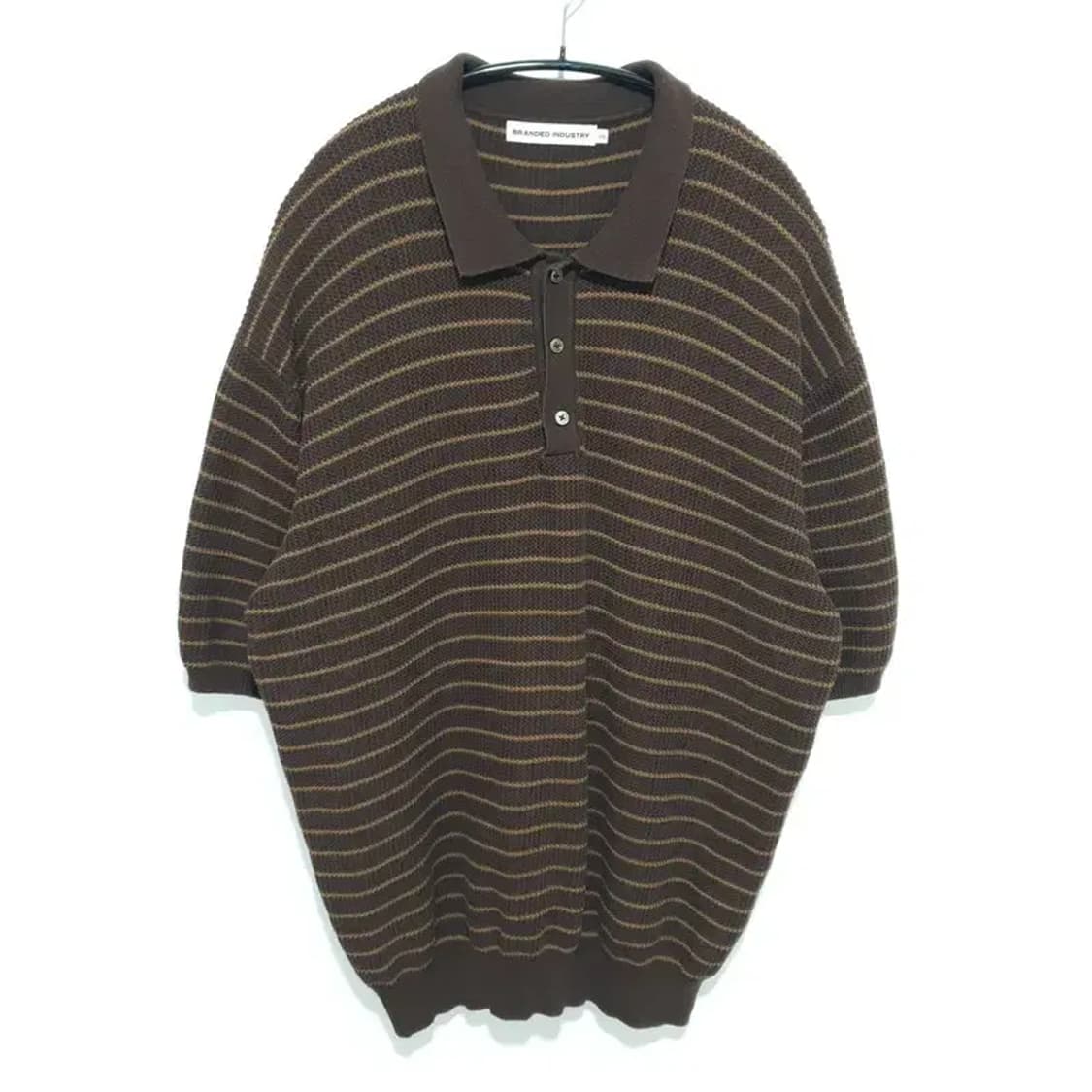 브랜디드 스트라이프 반팔 니트  XXL_S1064 상품이미지1