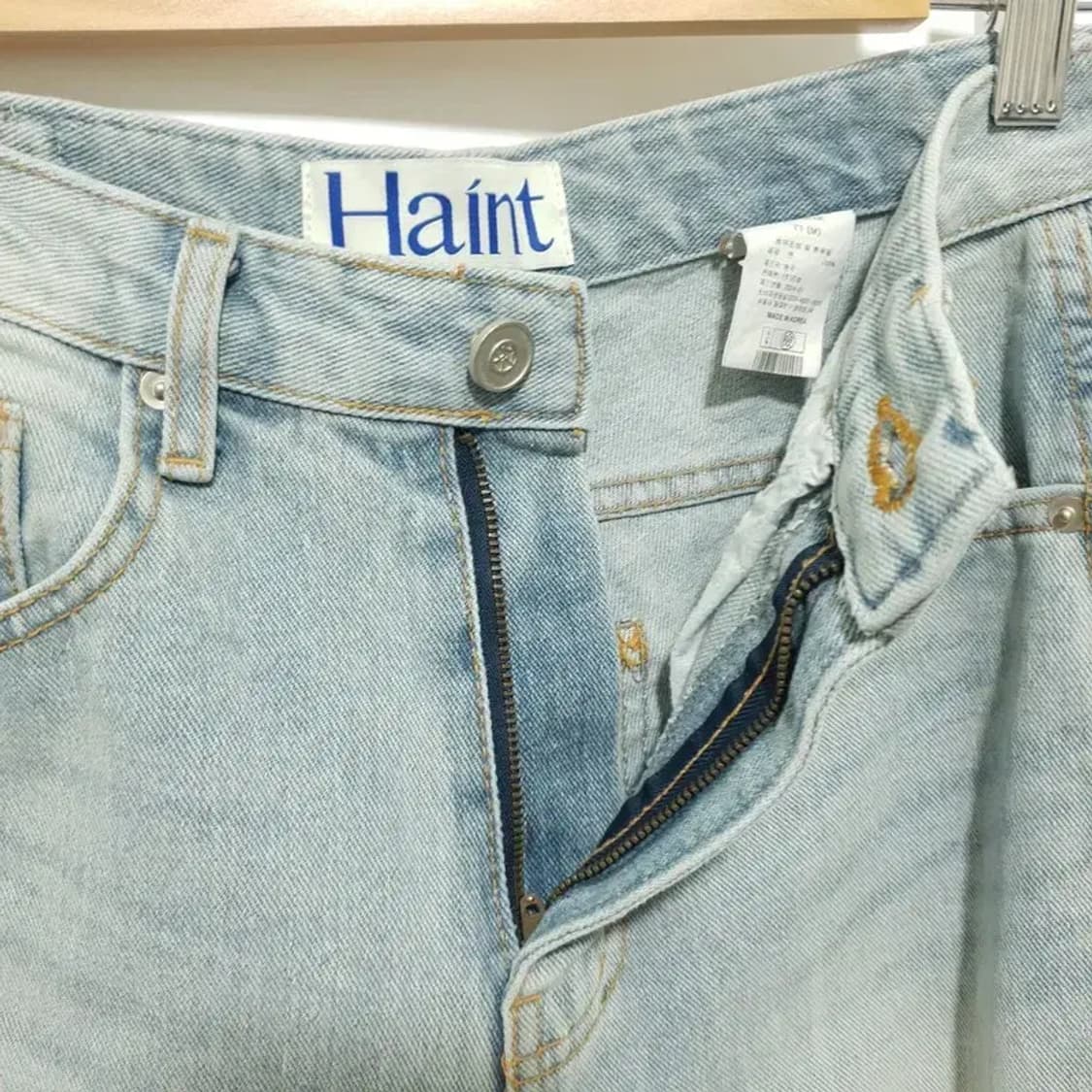 헤인트 여성 더블 스티치 롱 와디드 데님 팬츠 71 M_M1065 상품이미지5