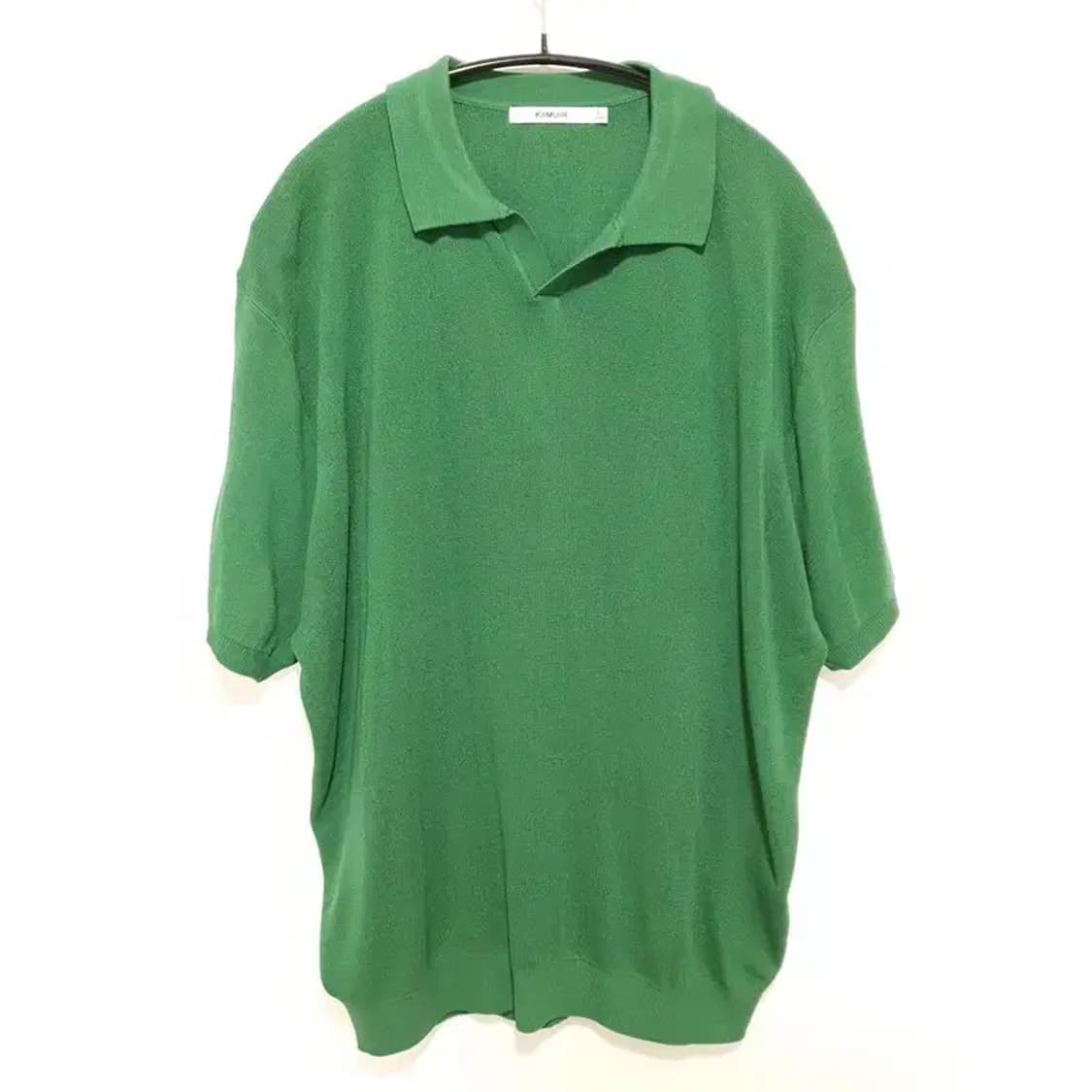 키뮤어 남성 쿨 린넨라이크 오픈 카라 반팔 니트 XL_S1119 상품이미지1