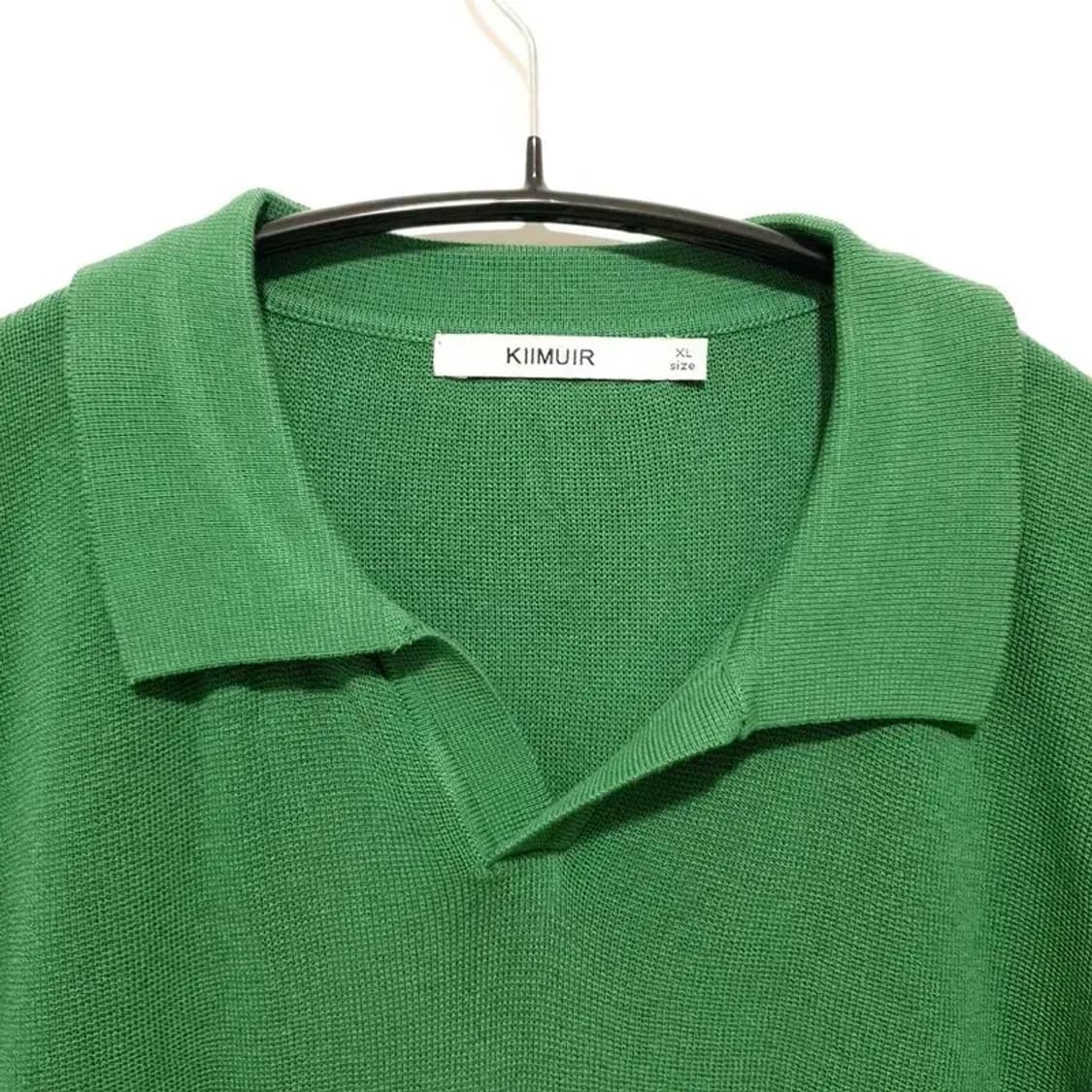 키뮤어 남성 쿨 린넨라이크 오픈 카라 반팔 니트 XL_S1119 상품이미지2