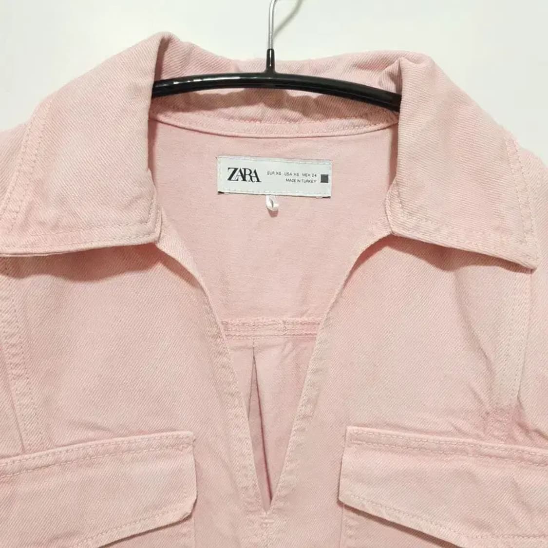 자라 데님 크롭 반팔 셔츠 XS_S1127 상품이미지2