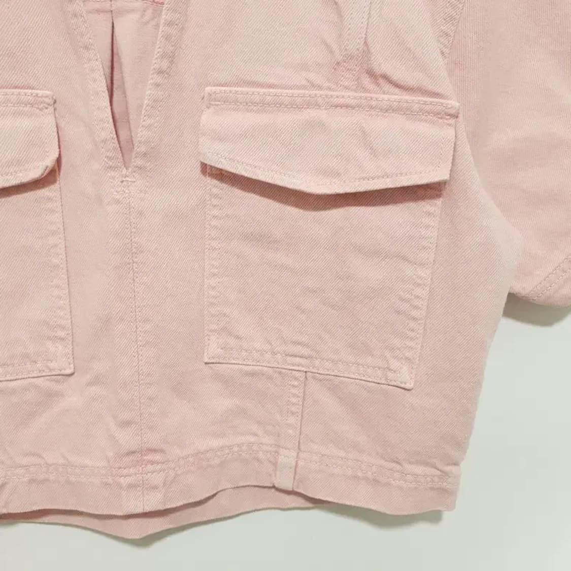 자라 데님 크롭 반팔 셔츠 XS_S1127 상품이미지3