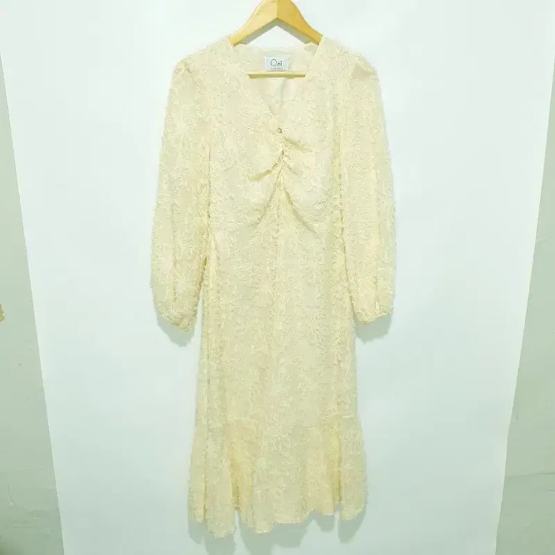 Oni 셔링 브이넥  롱 원피스 F_M1127 상품이미지1