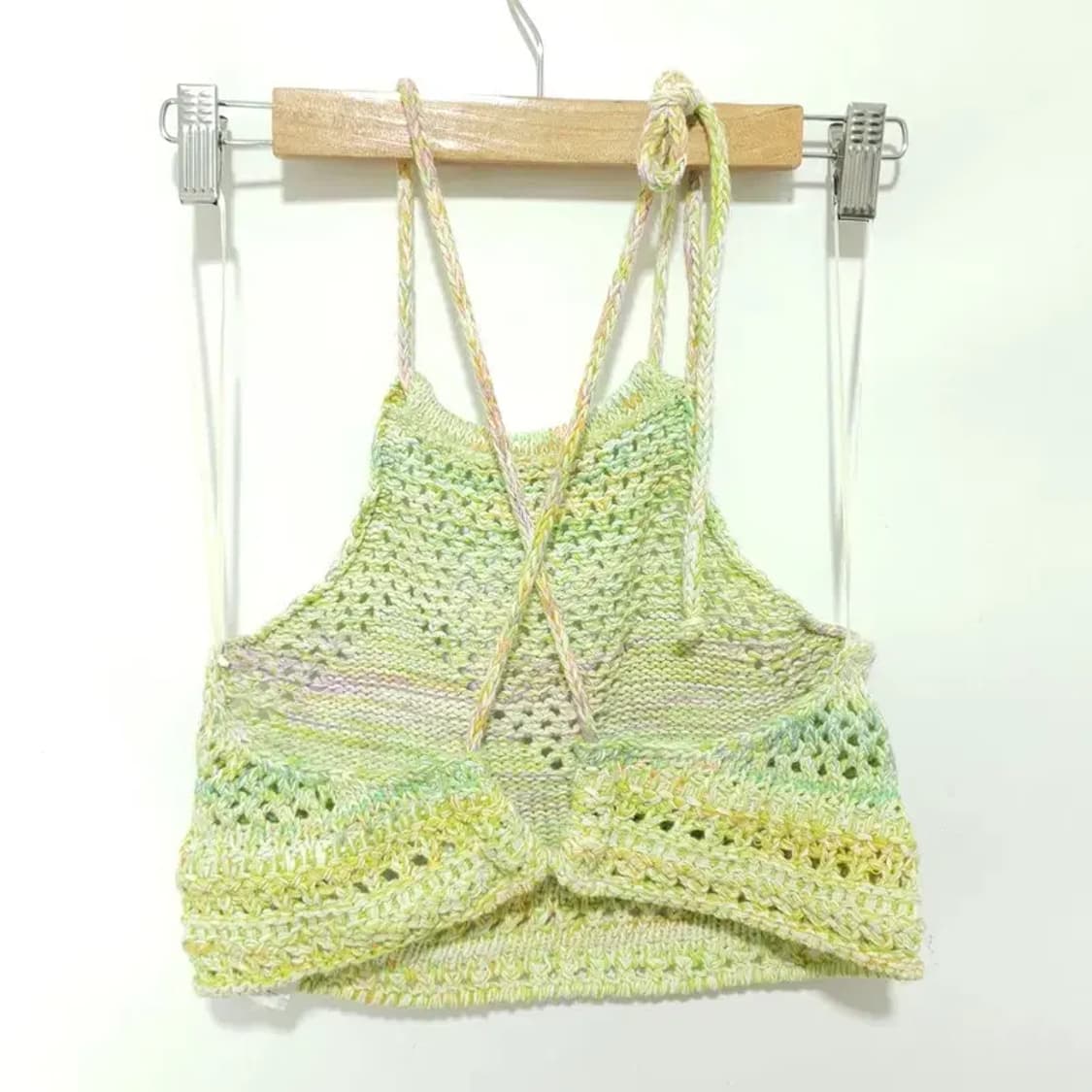 자라 뜨개 홀터넥 크롭 니트 L_S1125 상품이미지3