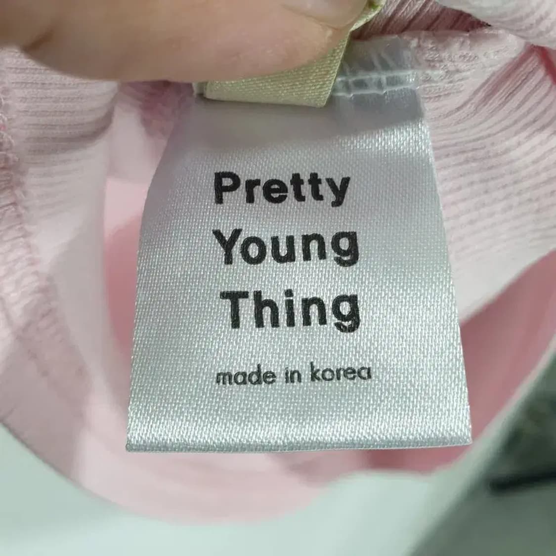 프영띵 리본자수 골지 끈나시 F_S1138 상품이미지4