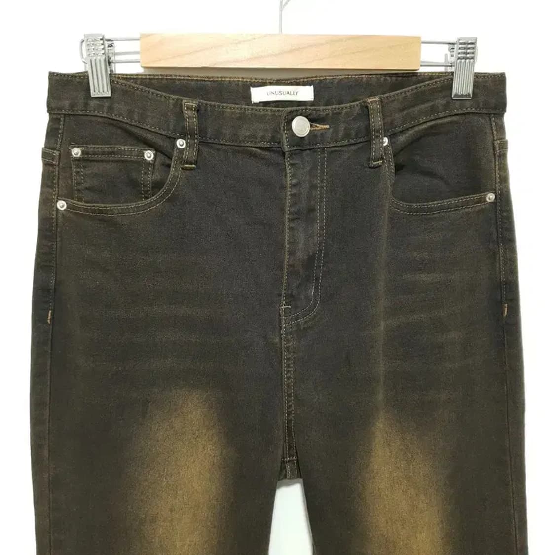 UNUSUALLY 언유즈얼리 워싱 부츠컷 데님 팬츠 XL_M1158 상품이미지2