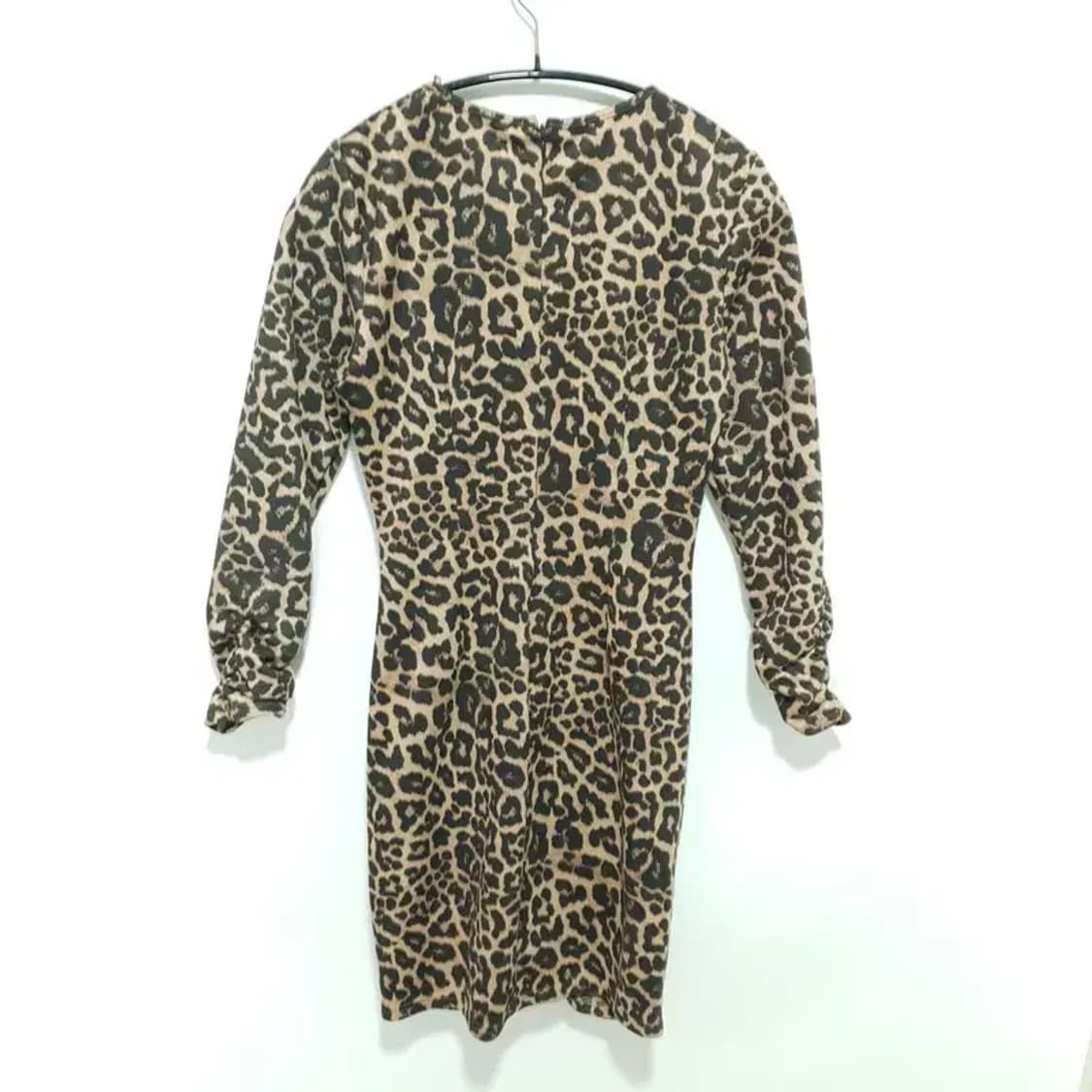 자라 레오파드 호피 스웨이드 브이넥 셔링 원피스 M_M1164 상품이미지6