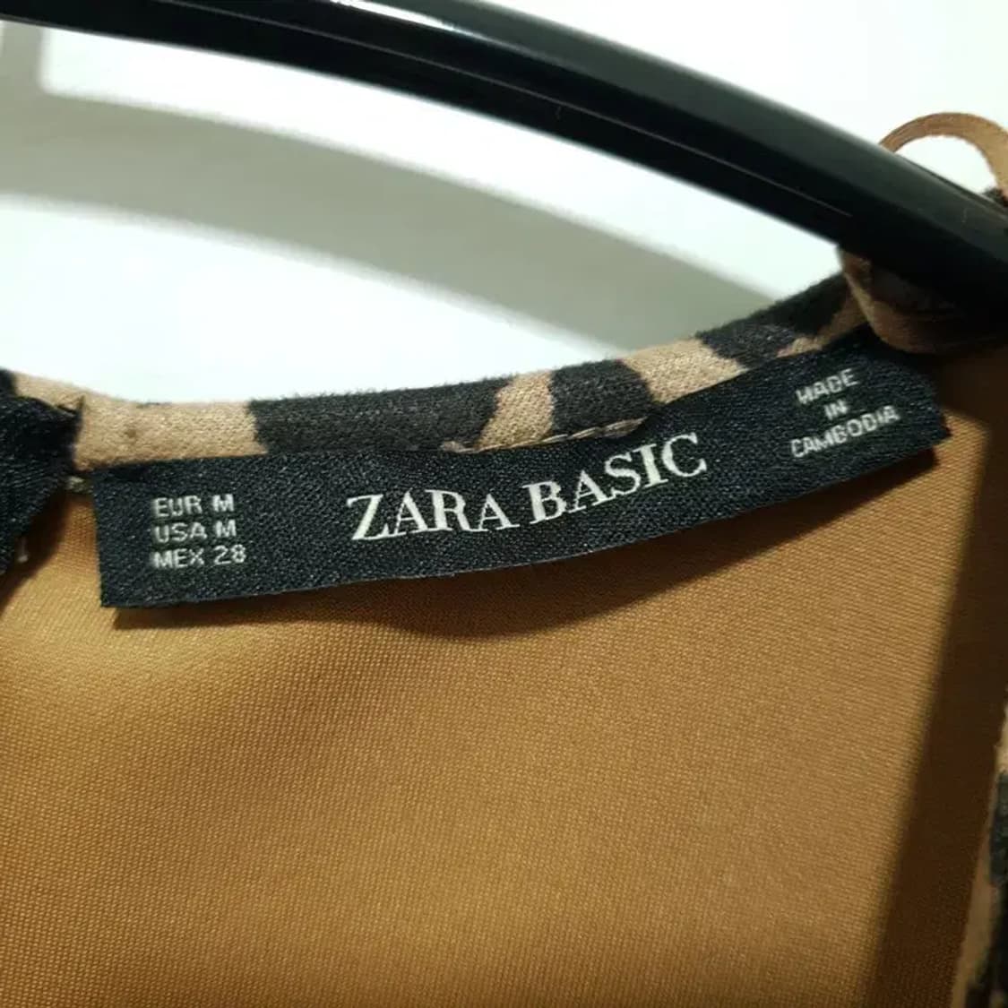 자라 레오파드 호피 스웨이드 브이넥 셔링 원피스 M_M1164 상품이미지7