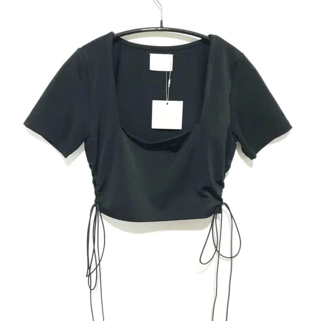 아이당 클럽 리본 스퀘어넥 크롭탑 F_S1153 상품이미지1