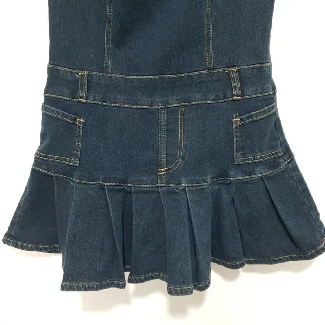 홀터넥 데님 플리츠 원피스 L_S1156 상품이미지3