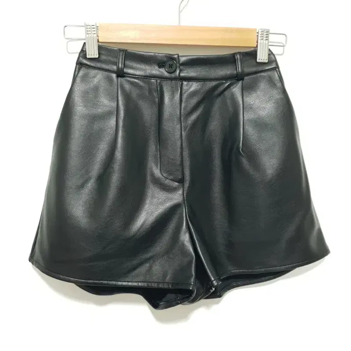 뒷밴딩 기모 레더 숏 팬츠 F_M1188 상품이미지1