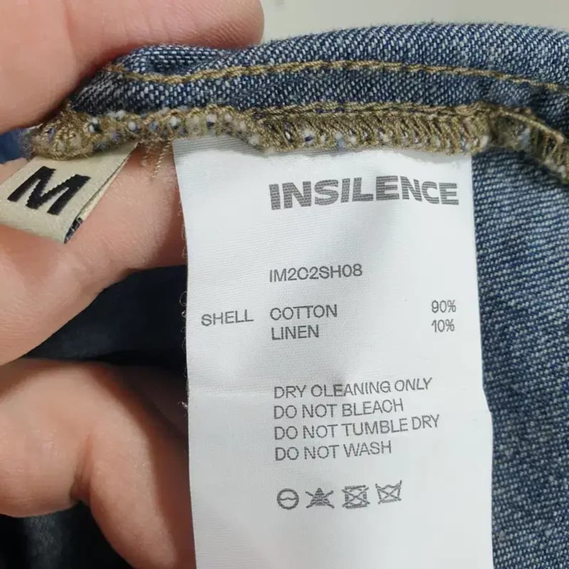 인사일런스 컷오프 린넨 데님 반팔 셔츠 M_S1162 상품이미지6