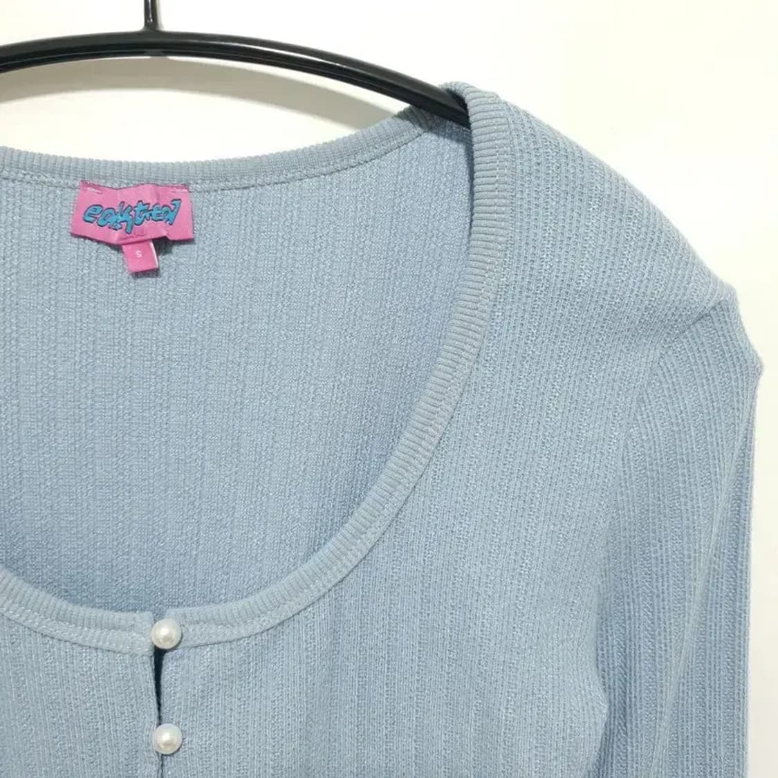 edikted 에딕티드 크롭 진주 가디건 S_M1236 상품이미지2