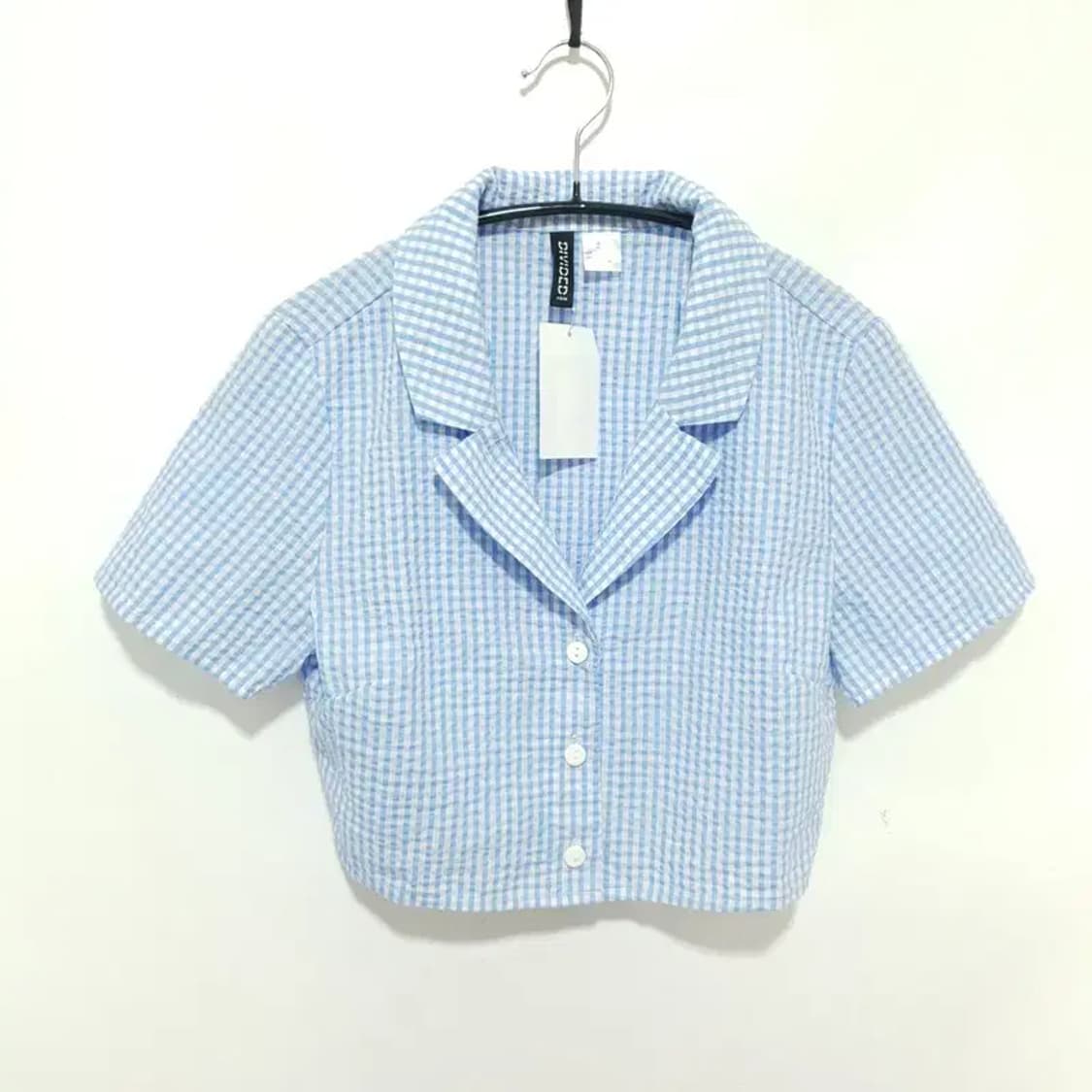 H&M 크롭 반팔 셔츠 XS_S1207 상품이미지1