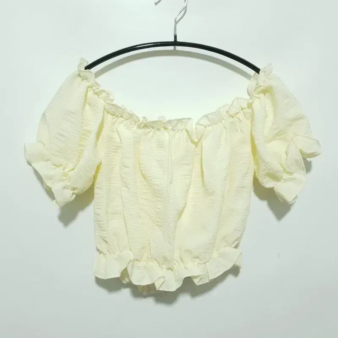 오프숄더 크롭 블라우스 F_S1208 상품이미지4