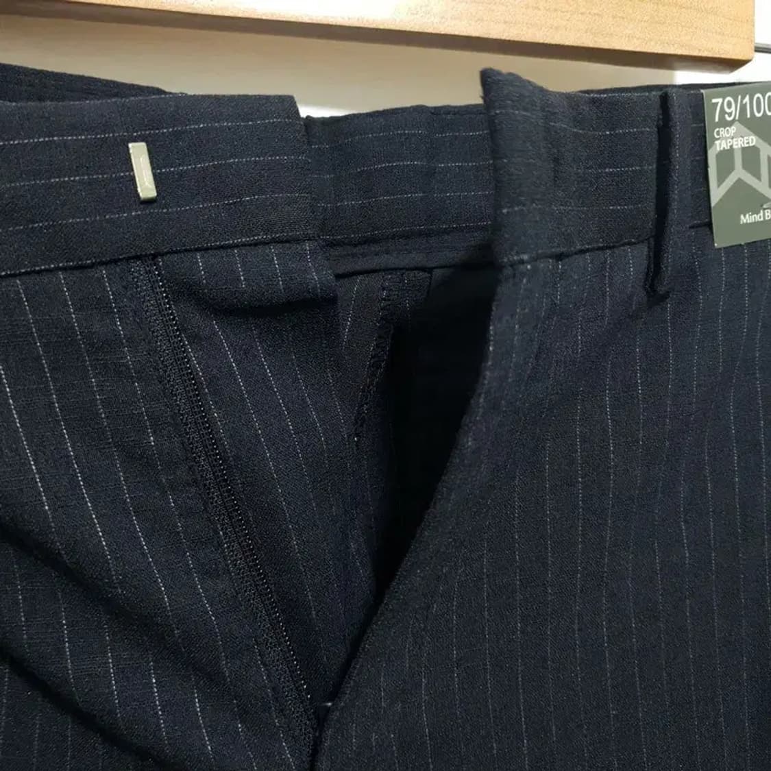 마인드브릿지 크롭 테이퍼드 스트라이프 슬랙스 31_S1227 상품이미지5
