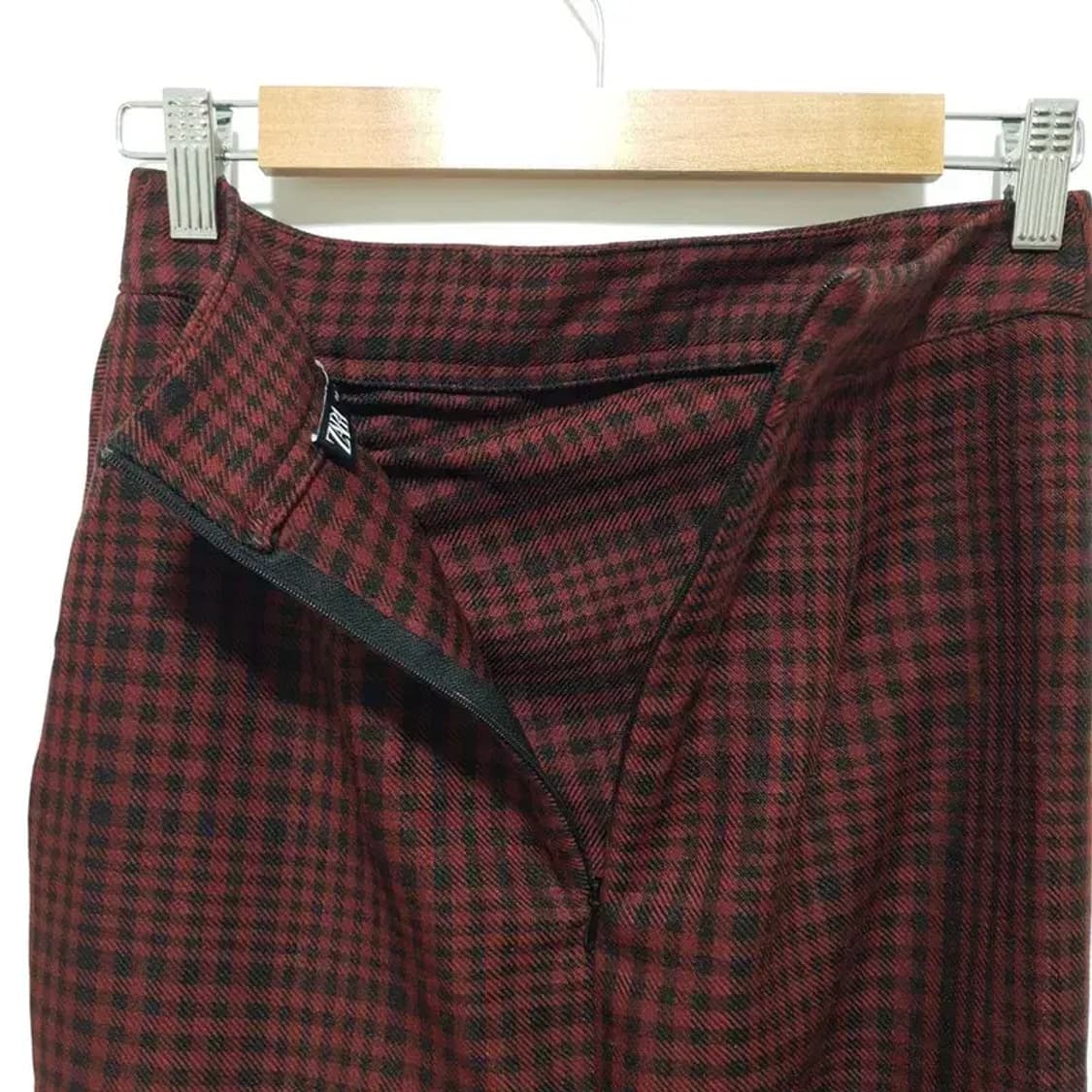 자라 셔링 체크 트임 스커트 S_M1269 상품이미지6