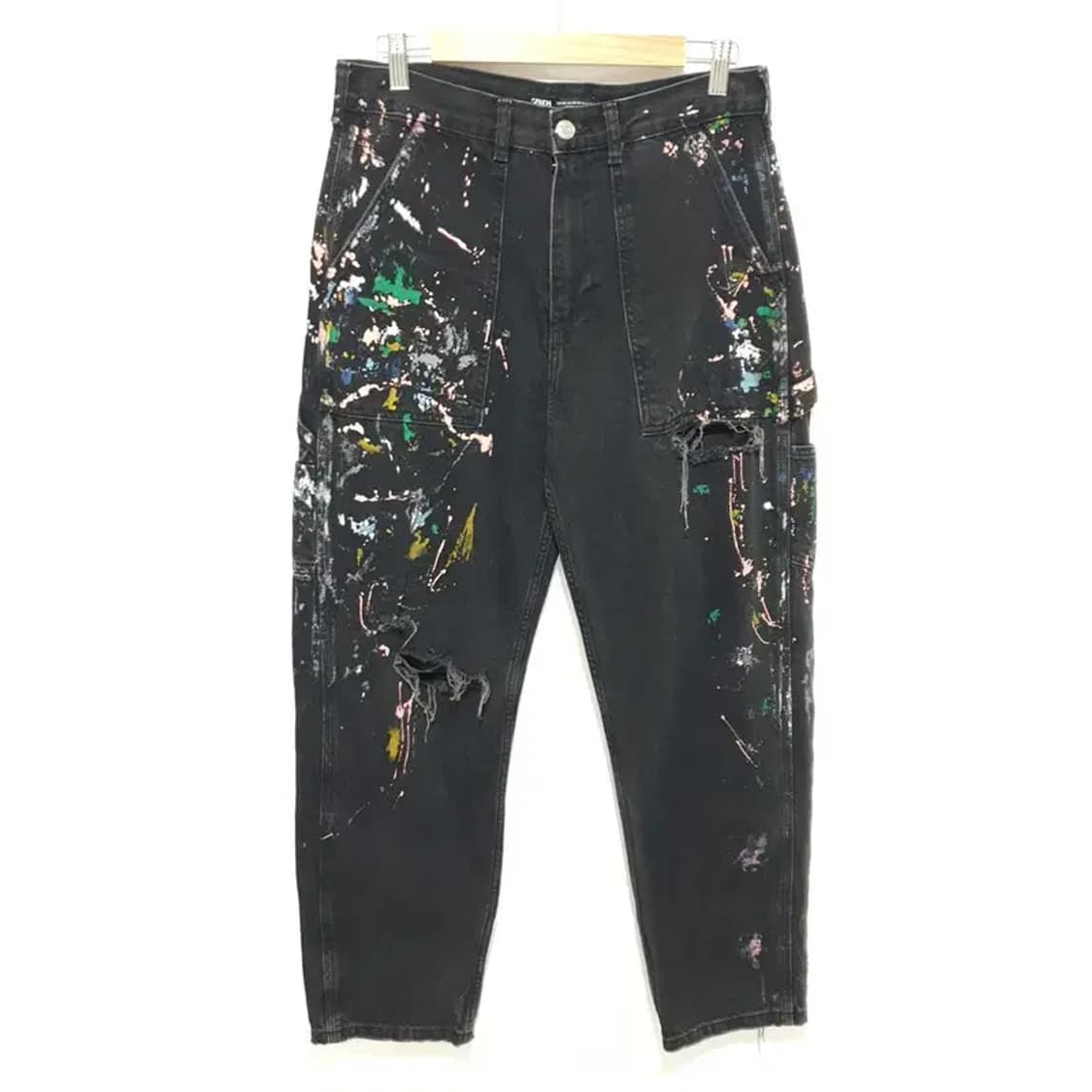 자라 페인티드 데님 팬츠 EUR 38_M1278 상품이미지1