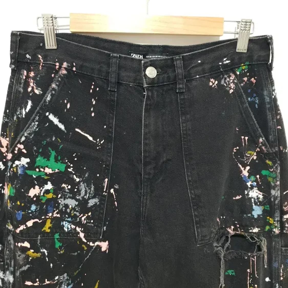 자라 페인티드 데님 팬츠 EUR 38_M1278 상품이미지2