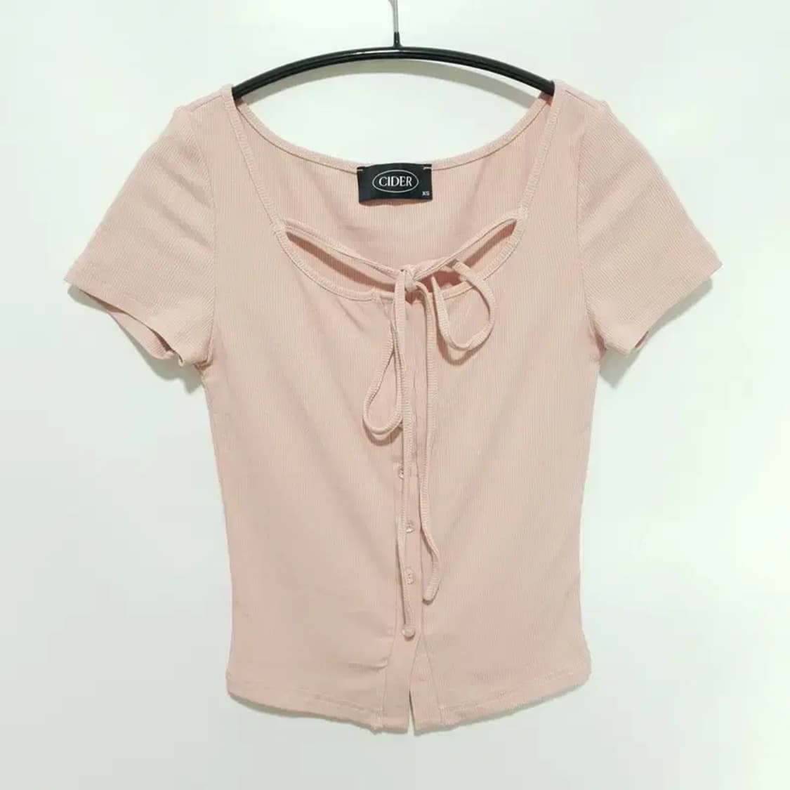 샵사이다 홀터넥 골지 반팔 니트 XS_S1262 상품이미지1